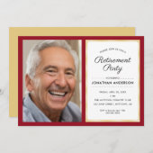 Foto Pensioen Partij | Rood en Goud Kaart (Voorkant / Achterkant)