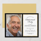 Foto Pensioen Partij | Zwart en Goud Kaart (Voorkant / Achterkant)