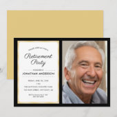 Foto Pensioen Partij | Zwart en Goud Kaart (Voorkant / Achterkant)