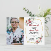 Foto Pensioenfotroop Rood Cream Gold Winter Kaart (Staand voorkant)