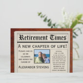 Foto Pensioenpartij Leuke krantenuitnodiging Kaart (Staand voorkant)