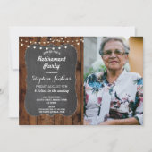 Foto Pensioenpartij Rustic Lights Wood Chalk Kaart (Voorkant)