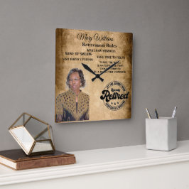 Foto pensionering vierkante klok