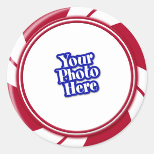 Foto Peppermint Swirl Stripe Snoep Ronde Sticker