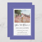 Foto Periwinkle Blue Chic Wedding Save The Date (Voorkant / Achterkant)