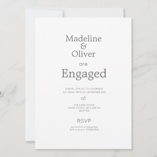 Foto Personal Modern Typography Banner Verloving Save The Date (Achterkant)