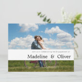 Foto Personal Modern Typography Banner Verloving Save The Date (Staand voorkant)