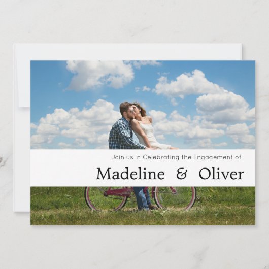 Foto Personal Modern Typography Banner Verloving Save The Date (Voorkant)