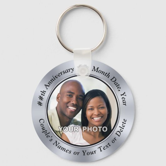 Foto Personaliseer 10 jaar Jubileum Party Favors Sleutelhanger (Voorkant)