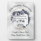Foto Personaliseer 60th Wedding Jubileum Plaques Fotoplaat (voorkant)