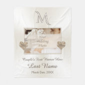 Foto Personaliseer Monogrammed Blankets for Weddin Fleece Deken (Voorkant)