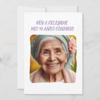 Foto Personalizada 90 Años Fiesta de Cumpleaños Kaart
