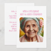Foto Personalizada 90 Años Fiesta de Cumpleaños Kaart (Voorkant / Achterkant)