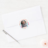 Foto Personalizada Fiesta de 90 Años Ronde Sticker (Envelop)