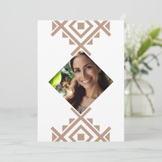Foto Personalizada Invitación de 40 Años Aztec Kaart (Staand voorkant)
