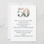 Foto Personalizada Invitación de 50 Años Kaart (Achterkant)