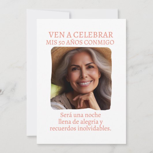 Foto Personalizada Invitación de 50 Años Kaart (Voorkant)