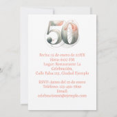 Foto Personalizada Invitación de 50 Años Kaart (Achterkant)