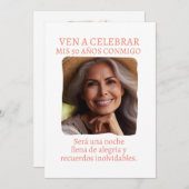Foto Personalizada Invitación de 50 Años Kaart (Voorkant / Achterkant)