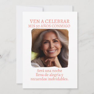 Foto Personalizada Invitación de 50 Años Kaart