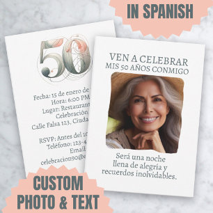 Foto Personalizada Invitación de 50 Años Kaart
