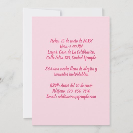 Foto Personalizada Invitación de Cumpleaños Kaart (Achterkant)