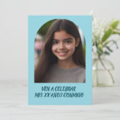 Foto Personalizada Invitación de Cumpleaños Kaart (Staand voorkant)