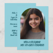 Foto Personalizada Invitación de Cumpleaños Kaart (Voorkant / Achterkant)