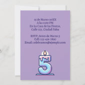Foto Personalizada Mis 5 Años Cumpleaños Cinco Kaart (Achterkant)