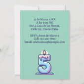 Foto Personalizada Mis 5 Años Cumpleaños Cinco Kaart (Achterkant)