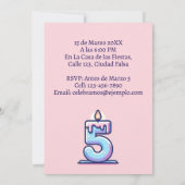 Foto Personalizada Mis 5 Años Cumpleaños Cinco Kaart (Achterkant)