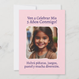 Foto Personalizada Mis 5 Años Cumpleaños Cinco Kaart