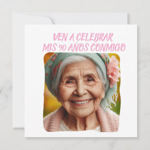 Foto Personalizada Mis 90 Años - 90 jaar Custom Kaart
