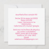 Foto Personalizada Mis 90 Años Fiesta Kaart (Achterkant)