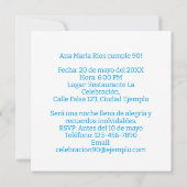 Foto Personalizada Mis 90 Años Fiesta Kaart (Achterkant)