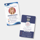 Foto Personeelslogo of QR CODE Beveiliging Badge (Voor- en achterkant)