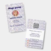 Foto Personeelslogo of QR CODE glitters Badge (Voor- en achterkant)
