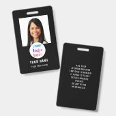 Foto Personeelslogo Zwarte Badge (Voor- en achterkant)