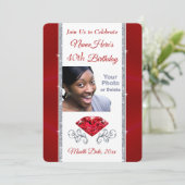 Foto, persoonlijk, 40e verjaardag nodigt Vrouw uit Kaart (Staand voorkant)