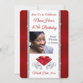 Foto, persoonlijk, 40e verjaardag nodigt Vrouw uit Kaart (Voorkant)