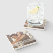 Foto Persoonlijk vierkant Stenen Onderzetter (Zijkant)