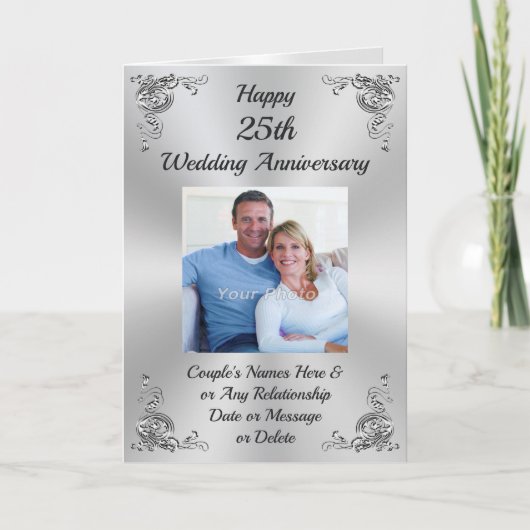 Foto, persoonlijke 25th Wedding Jubileum Kaarten (Voorkant)