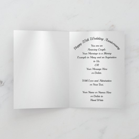 Foto, persoonlijke 25th Wedding Jubileum Kaarten (Binnen)