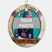 FOTO Persoonlijke Baseball Ornaments Text, Foto Keramisch Ornament (Links)
