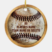 FOTO Persoonlijke Baseball Ornaments Text, Foto Keramisch Ornament (Achterkant)