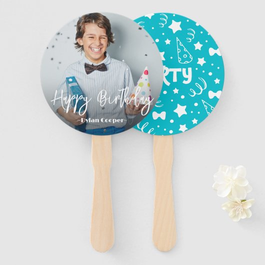 Foto: Persoonlijke Birthday Hand Fan Handwaaier (Voorkant en achterkant)