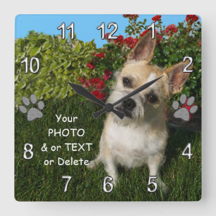 Foto Persoonlijke foto-cadeauideeën voor huisdiere Vierkante Klok