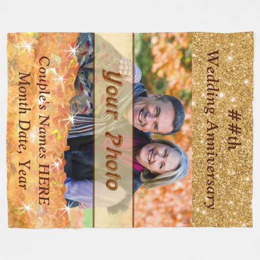 Foto persoonlijke Jubileum Blanket per jaar Fleece Deken (Voorkant (Horizontaal))