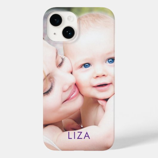 Foto Persoonlijke Naam Aangepast Eenvoudig Modern Case-Mate iPhone Case (Achterkant)