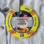Foto Persoonlijke Softball Pins, Softball Favors Ronde Button 6,0 Cm (In situ)